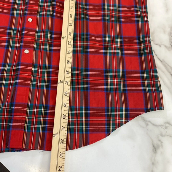 Ely Cattleman‎ Vintage Pearl Snap Western Shirt Mens Size XL Red Green Plaid - Picture 13 of 14